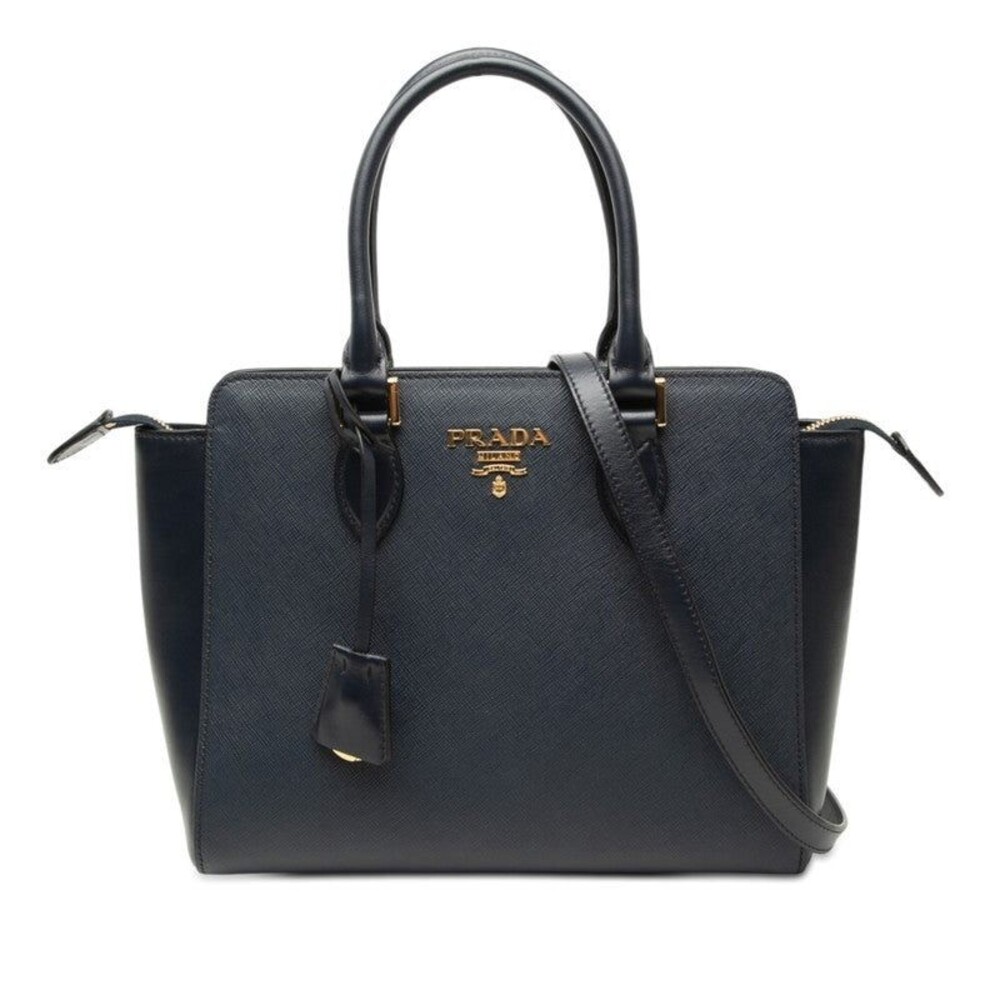 Prada Saffiano Leather Handbag Navy